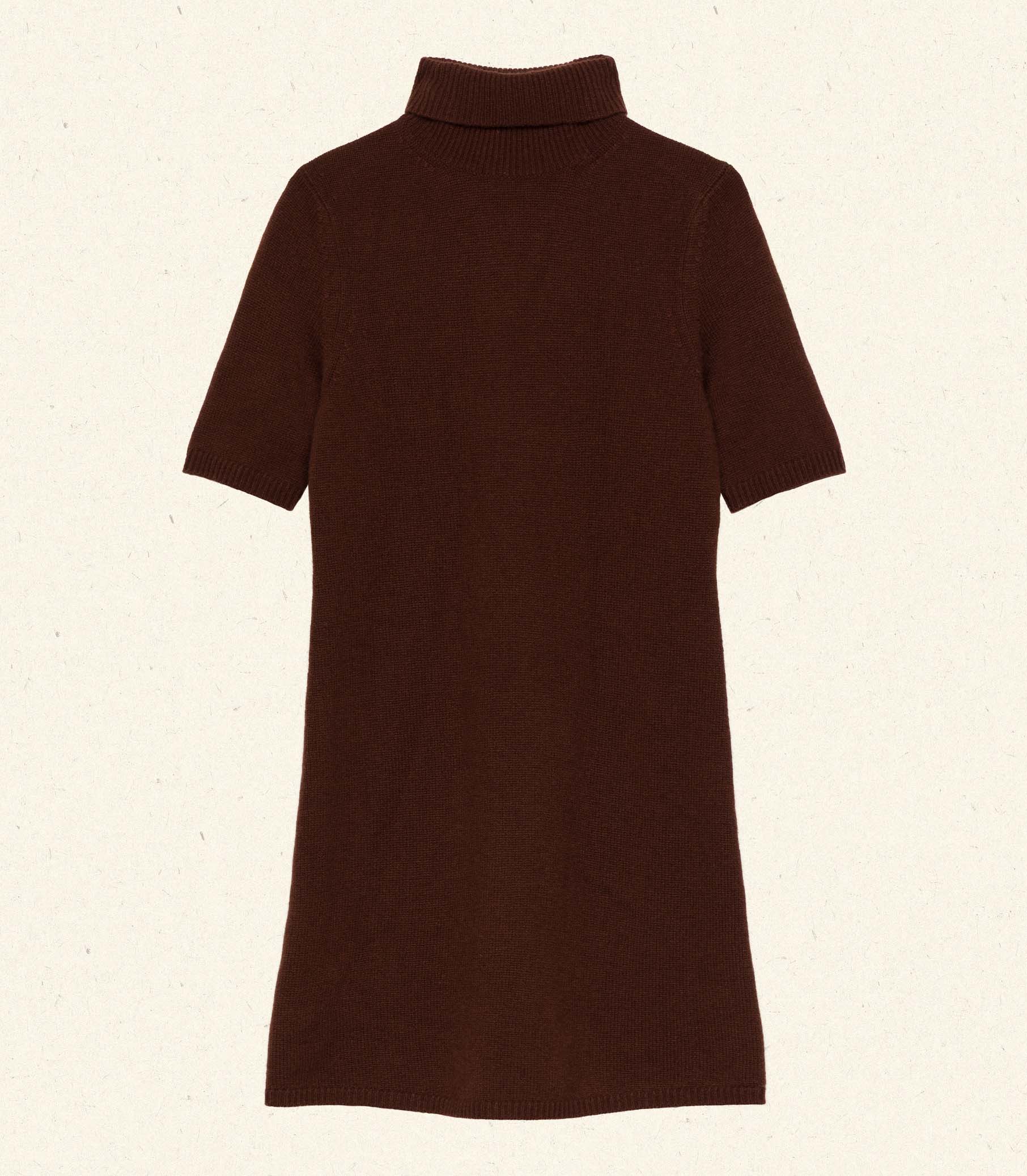 AGATHE CASHMERE DRESS -- DARK UMBER