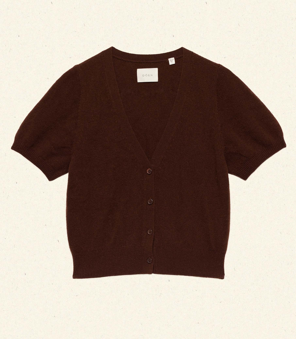 ARELLA CASHMERE CARDIGAN -- DARK UMBER