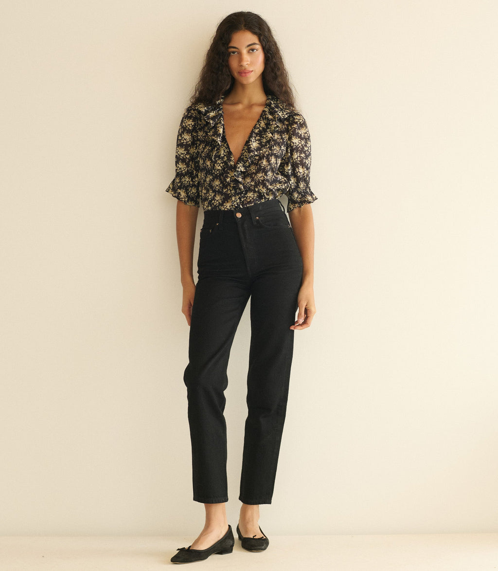 HENRI TOP -- NOIR ROSIER FLORAL