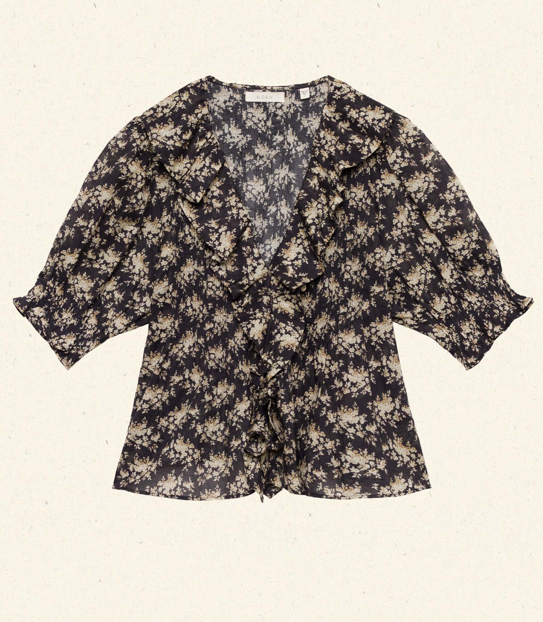 HENRI TOP -- NOIR ROSIER FLORAL