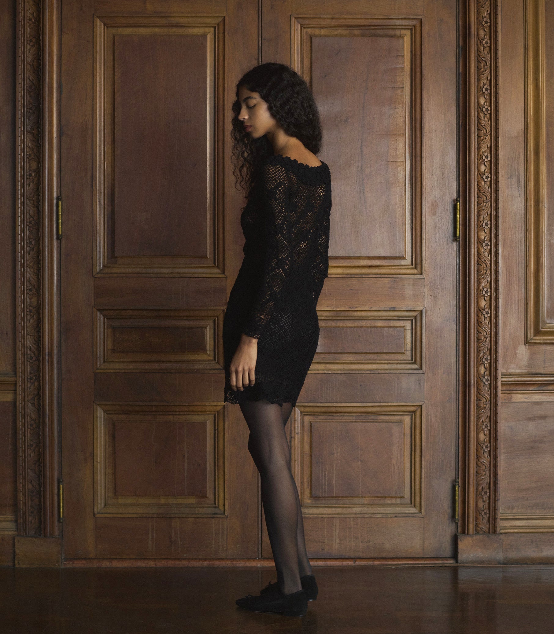 HYACINTHE DRESS -- BLACK