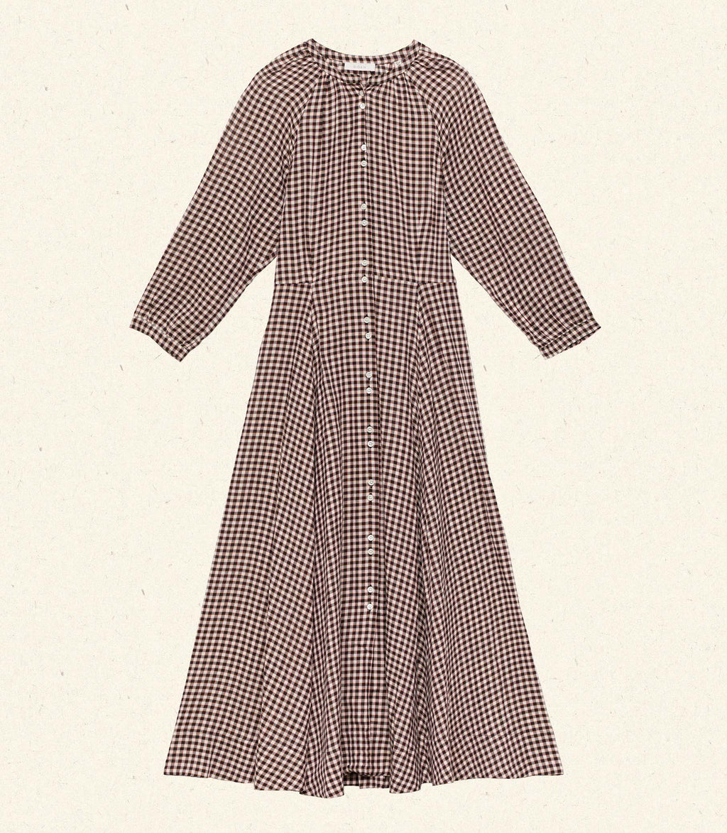 MADELAINE DRESS -- DELPHINE PLAID