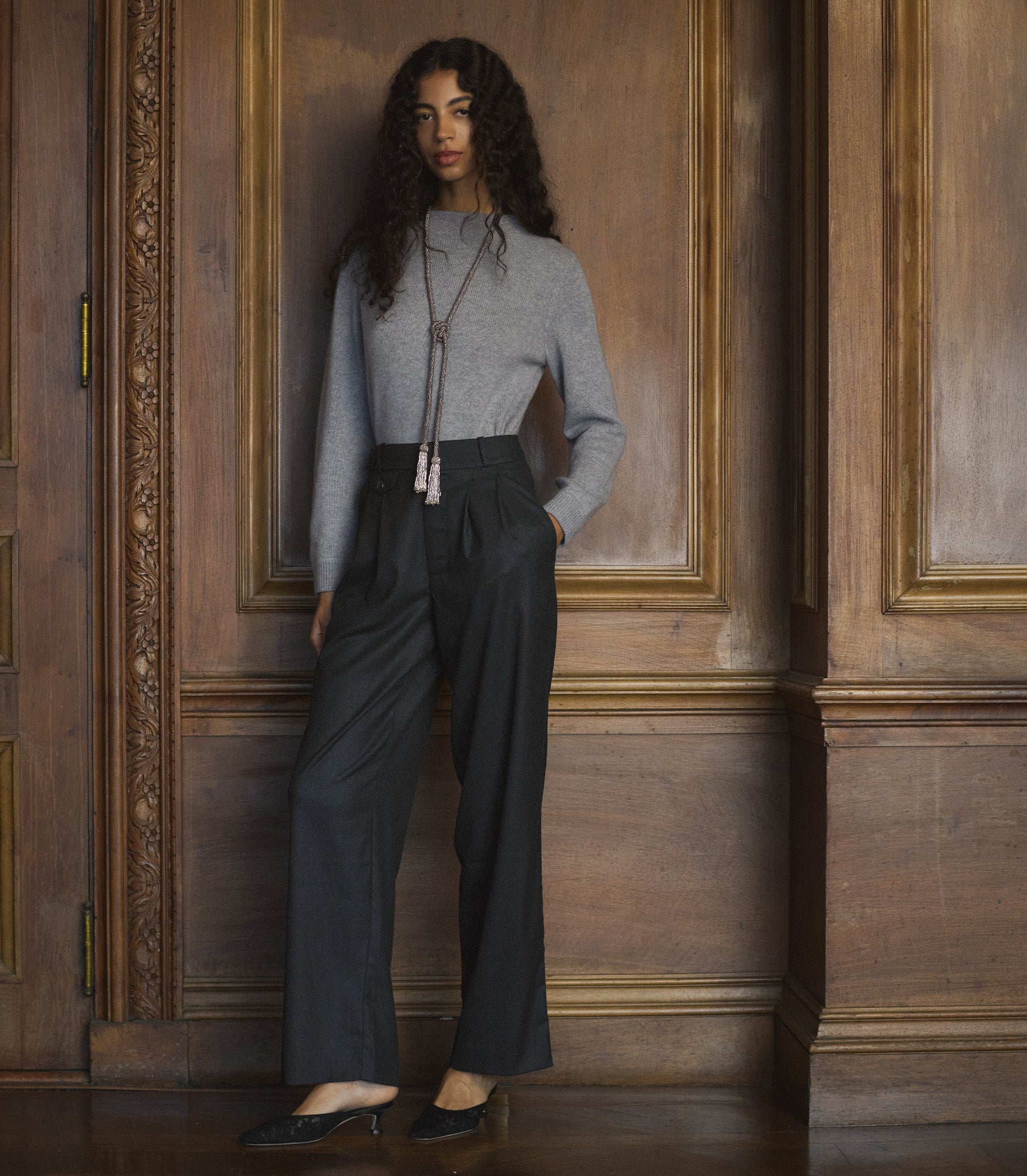 MAIRE CASHMERE SWEATER -- CLOUD GREY