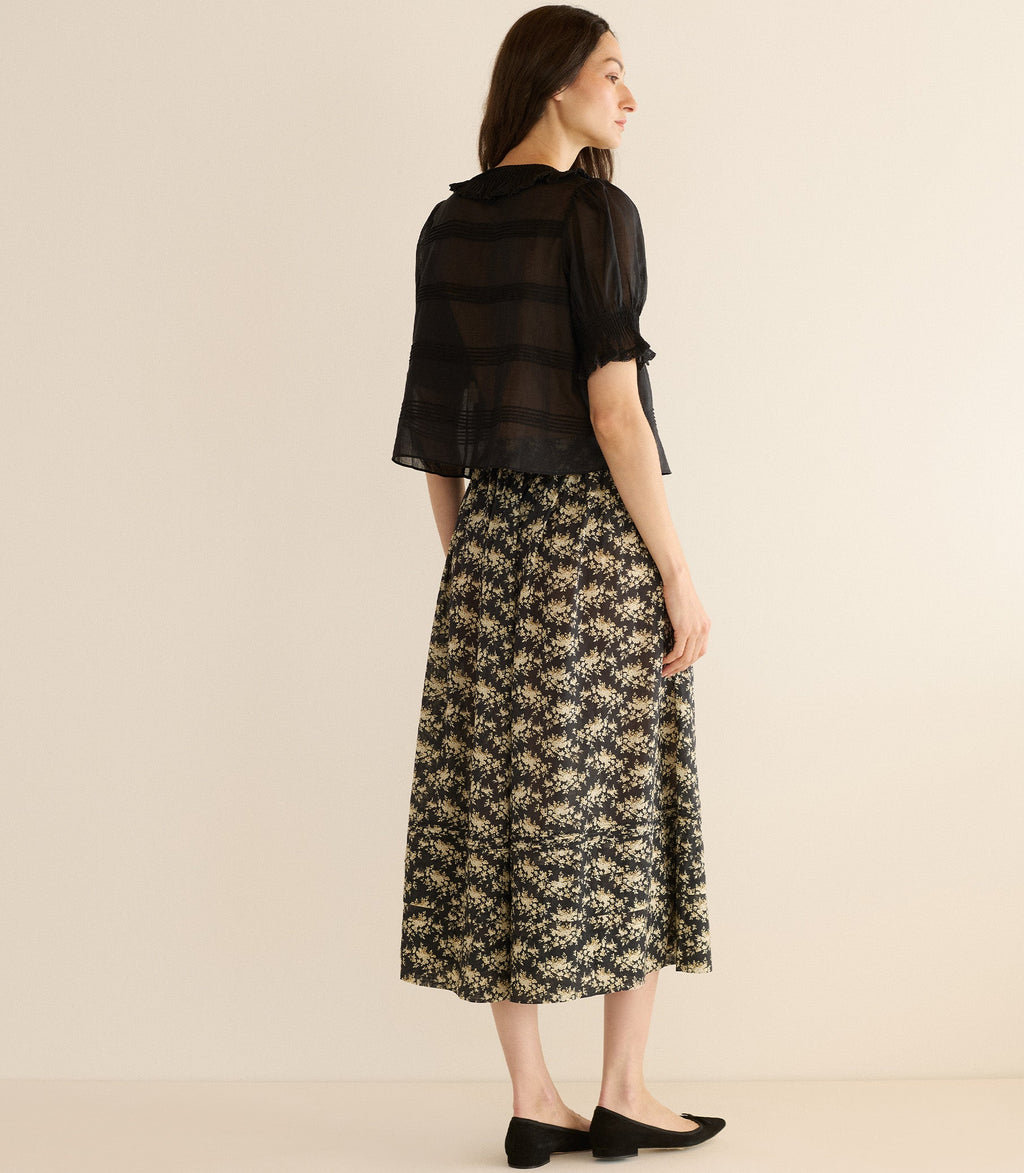 MARCIE SKIRT -- NOIR ROSIER FLORAL